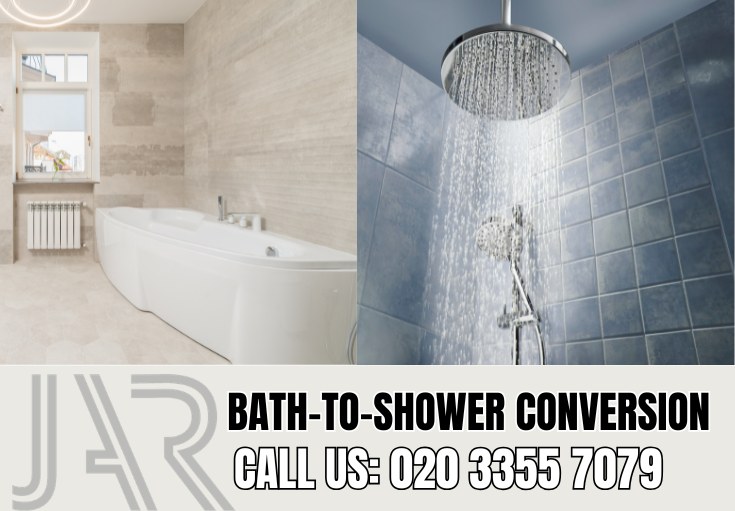 Bath to Shower Conversion by Muswellhill Bathroom Fitters